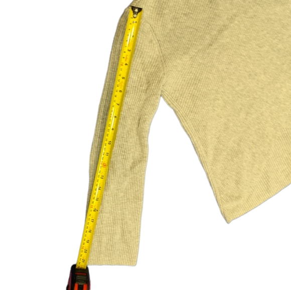 Aritzia Babaton Kitano Grey Boatneck Back-Wrap Ribbed Wool Blend Sweater Size S - Picture 9 of 15